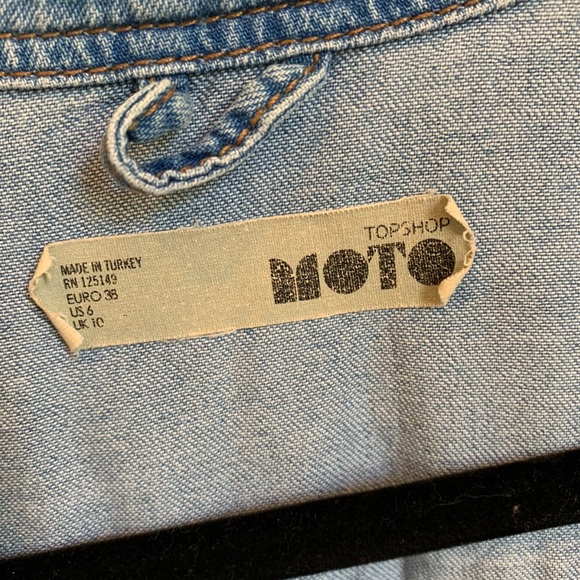 Topshop Denim Button Down Shirt - Picture 6 of 7
